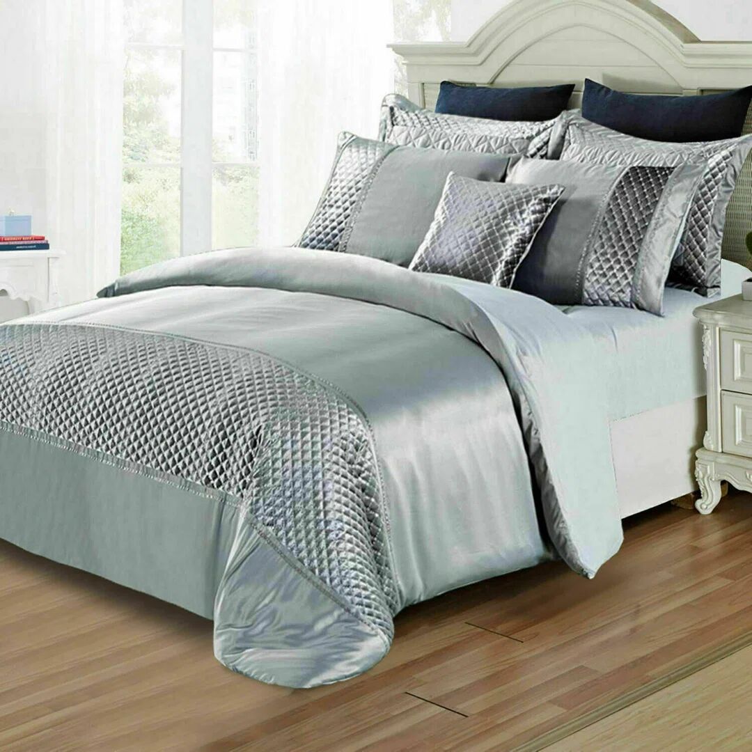 Photos - Bed Canora Grey Ackeem Satin Modern & Contemporary Duvet Cover Set Super King