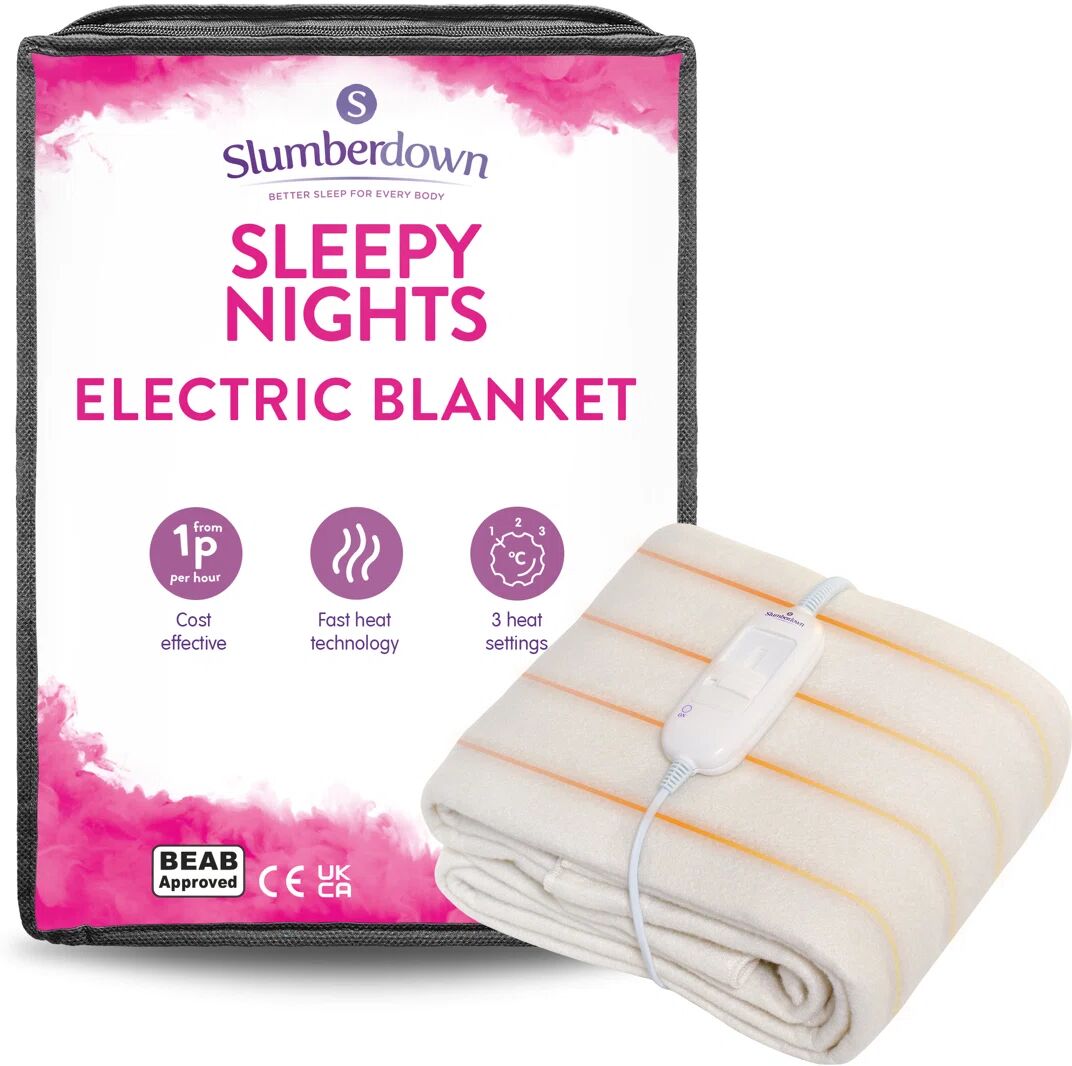 Slumberdown Sleepy Nights Electric Blanket, 3 Heat Settings white 120.0 W cm