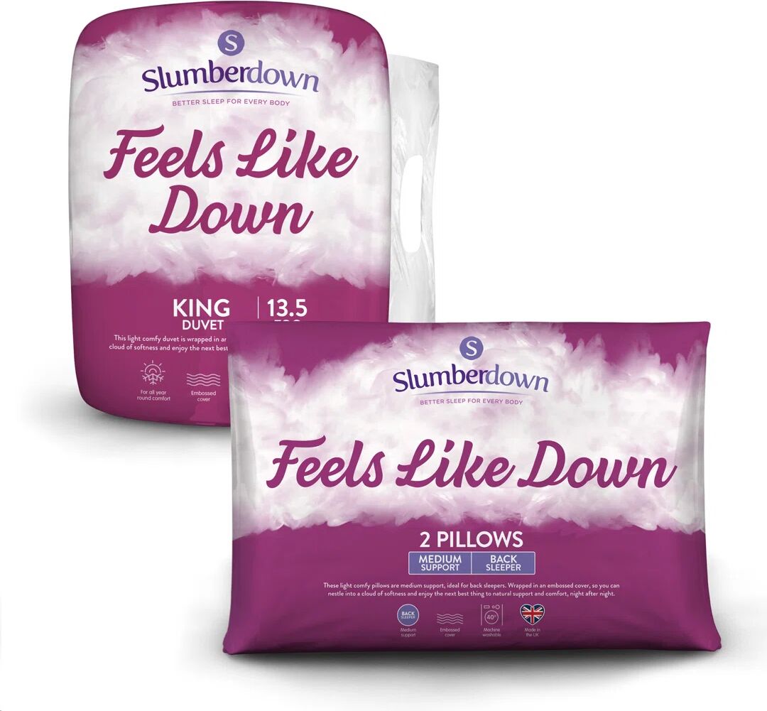 Photos - Duvet Slumberdown Feels Like Down Hollowfibre 13.5 Tog  white Super King