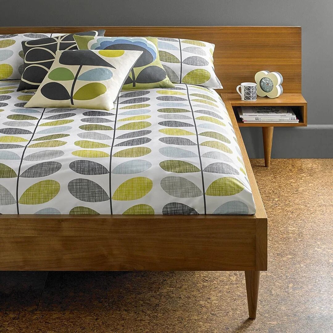 Photos - Bed Orla Kiely Scribble Stem Duck Egg King Duvet Cover blue/yellow Super King