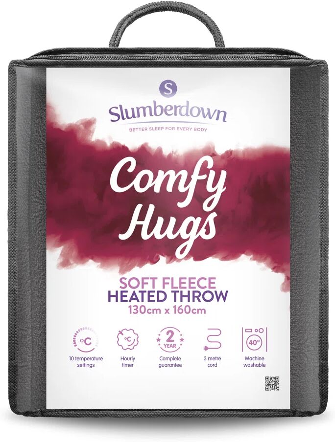 Slumberdown Comfy Hugs Heated Throw Large Blanket, 10-Heat Settings Hourly Timer Washable, 130 x 160cm gray/blue/indigo 120.0 H x 160.0 W cm