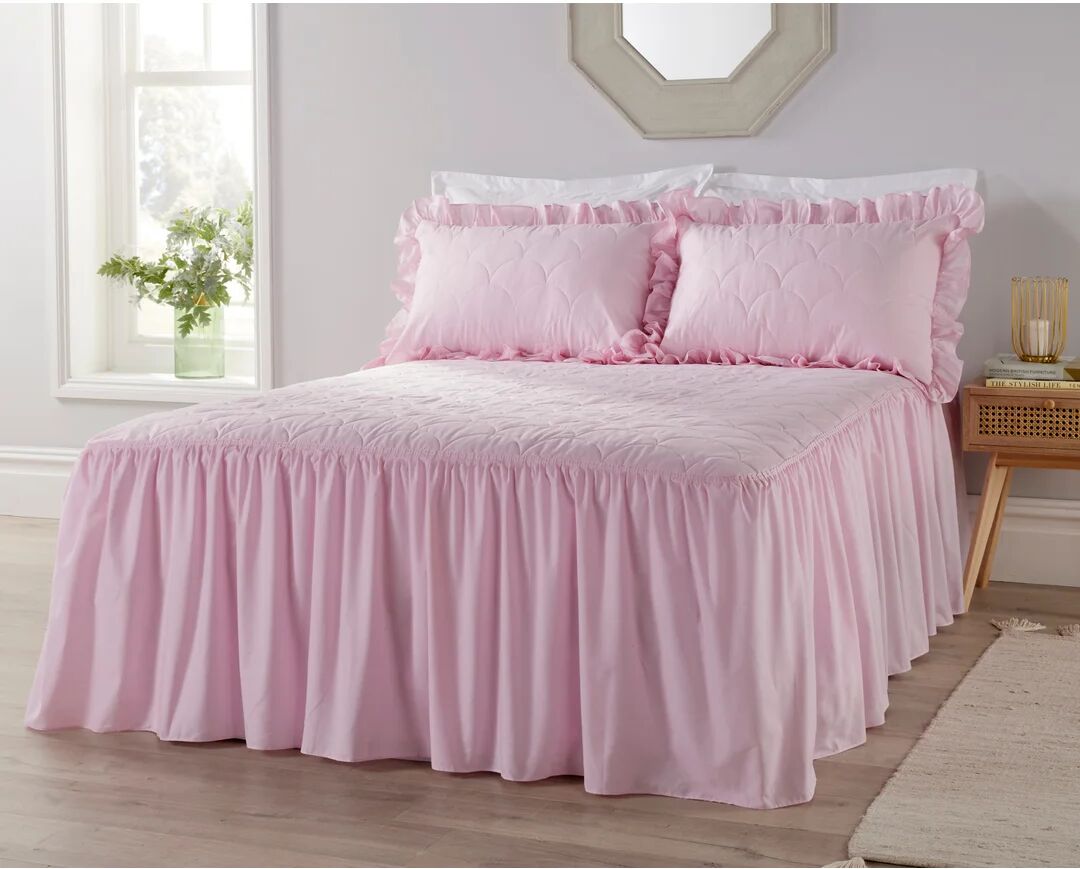 Photos - Bed Symple Stuff Plain Dyed Quilted Bedspread Set with Pillow Sham pink 245 x