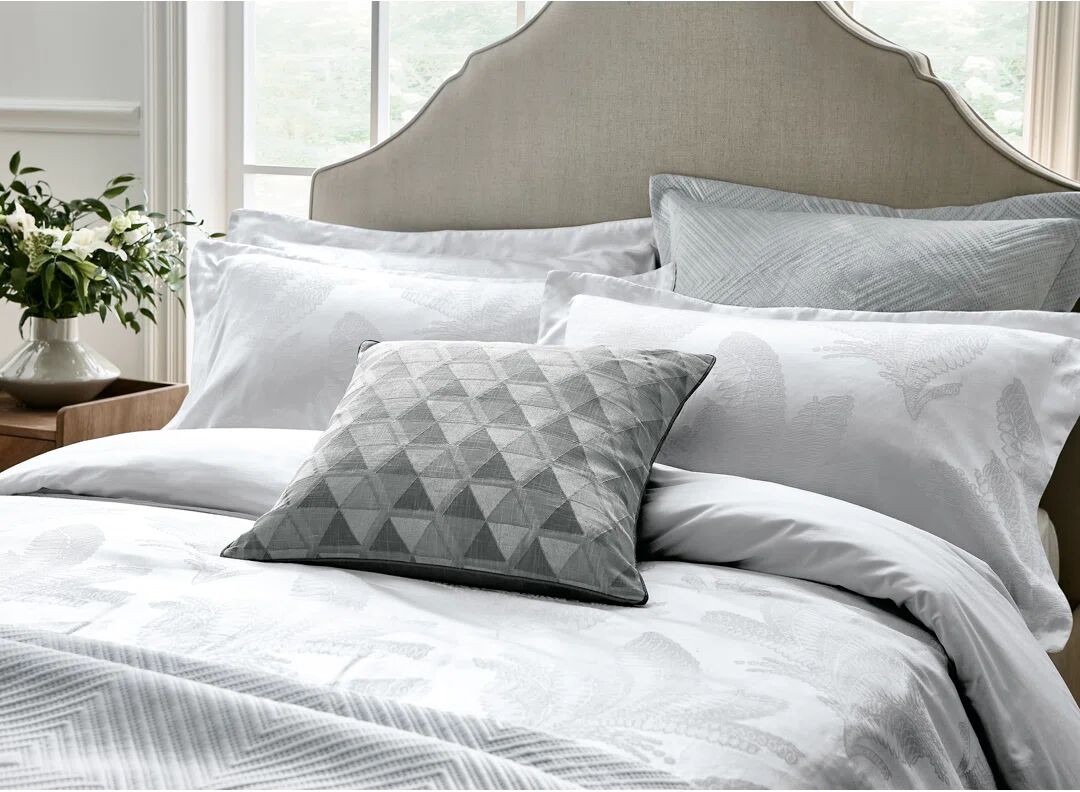 Photos - Bed Linen Modern Helena Springfield Gatsby Cotton Rich Jacquard Duvet Cover white Super Kin 