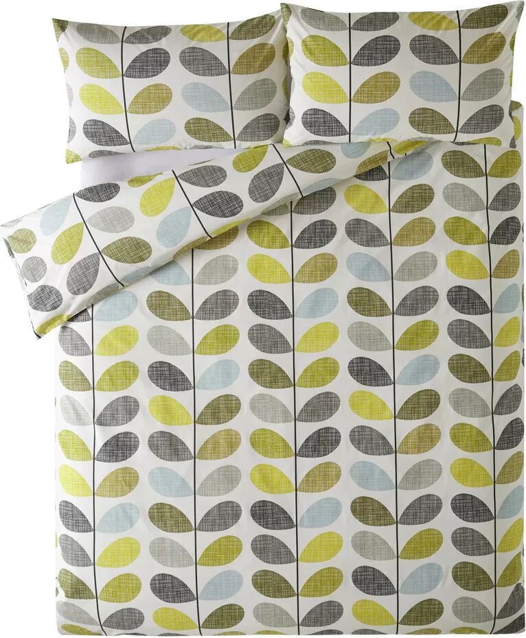 Photos - Bed Linen Orla Kiely Scribble Stem Duvet Cover green/white Double Duvet Cover