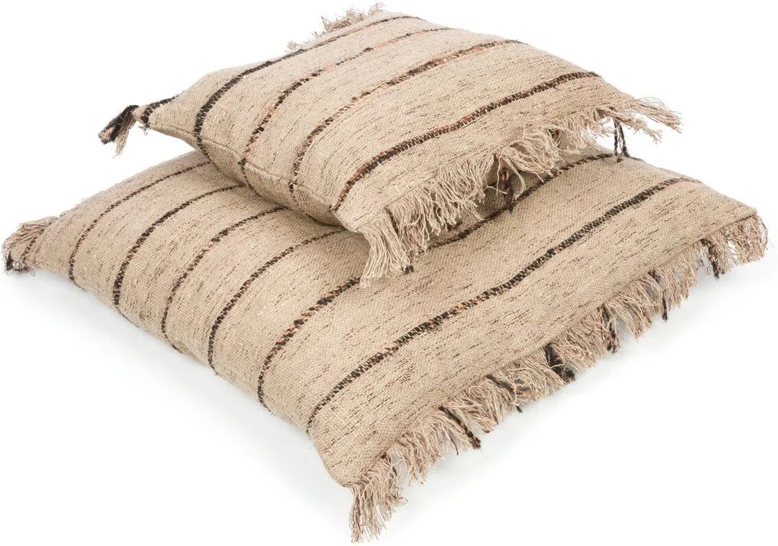 BazarBizar Brown Oh Em Gee Cotton Cushion - Beige Black / 60cm x 60cm