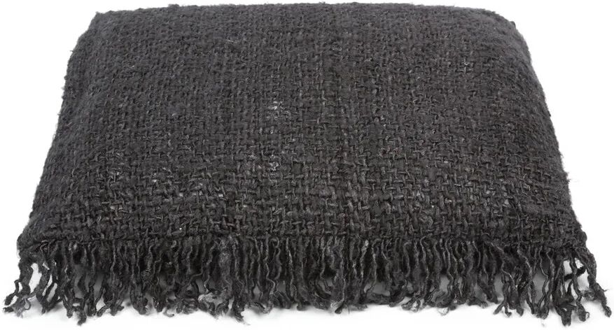 BazarBizar Brown Oh Em Gee Cotton Cushion - Black Navy / 40cm x 40cm