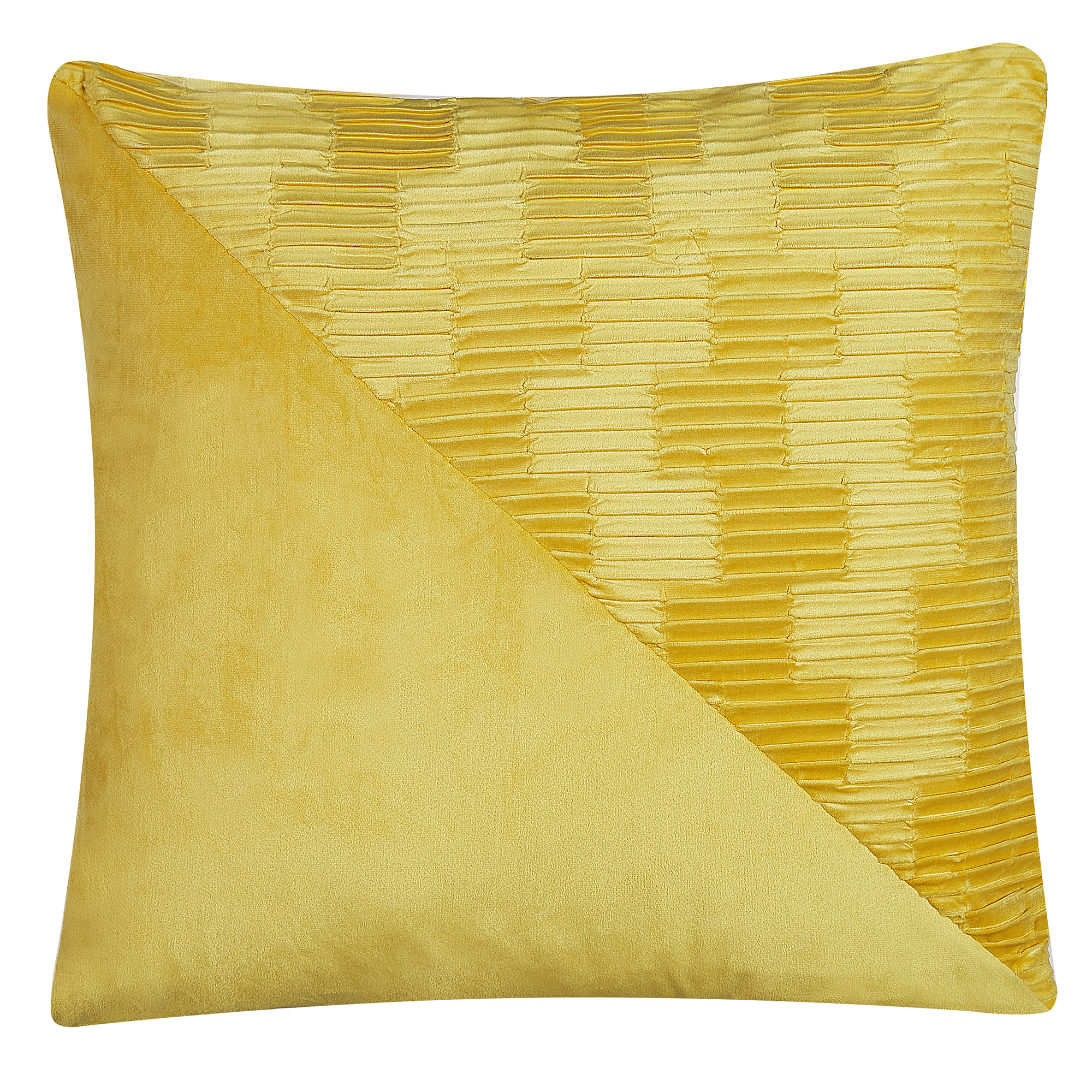 Beliani Decorative Cushion Yellow Velvet Square 45 x 45 cm Modern Décor Accessories