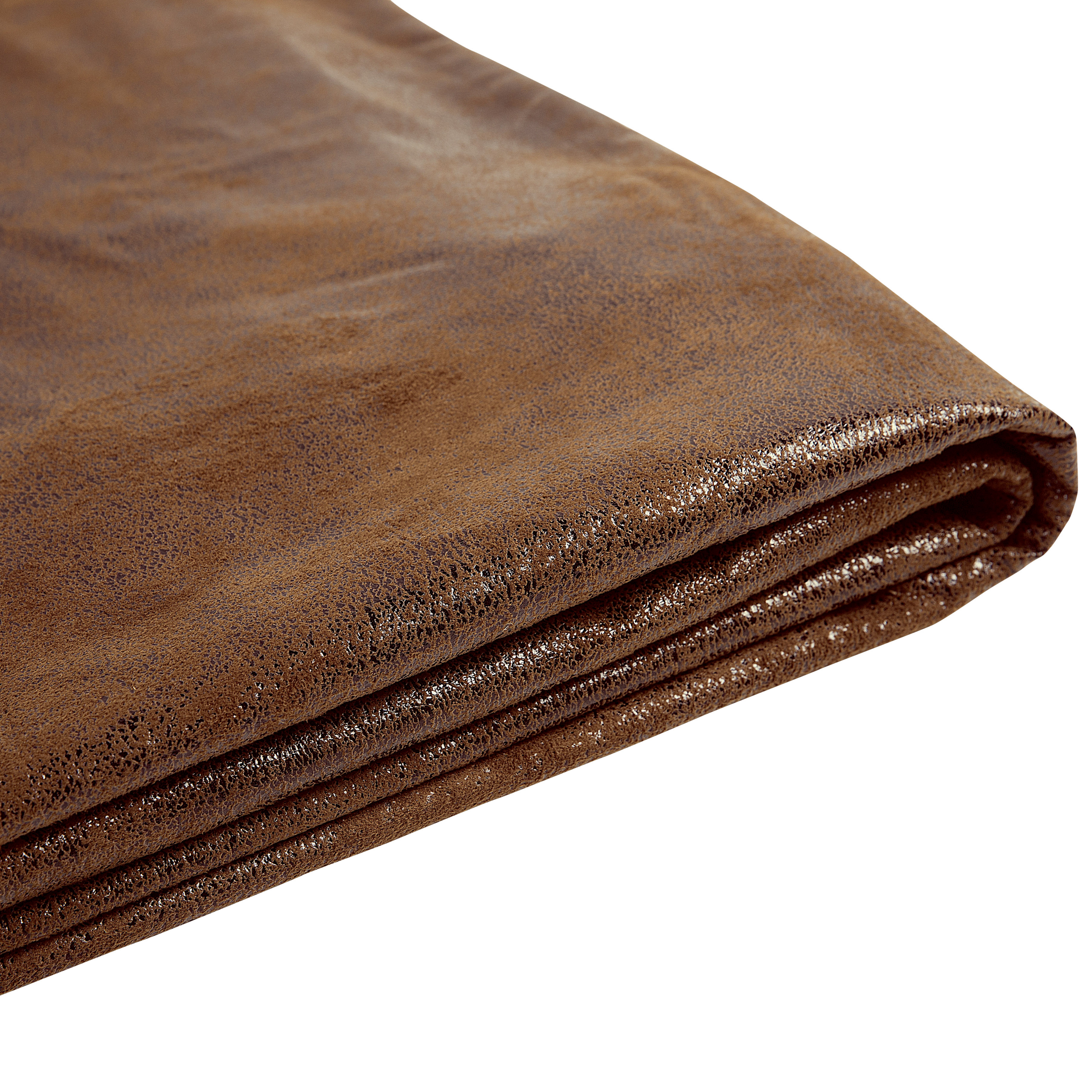 Beliani Bed Frame Cover Brown Faux Leather for Bed 180 x 200 cm Removable Washable