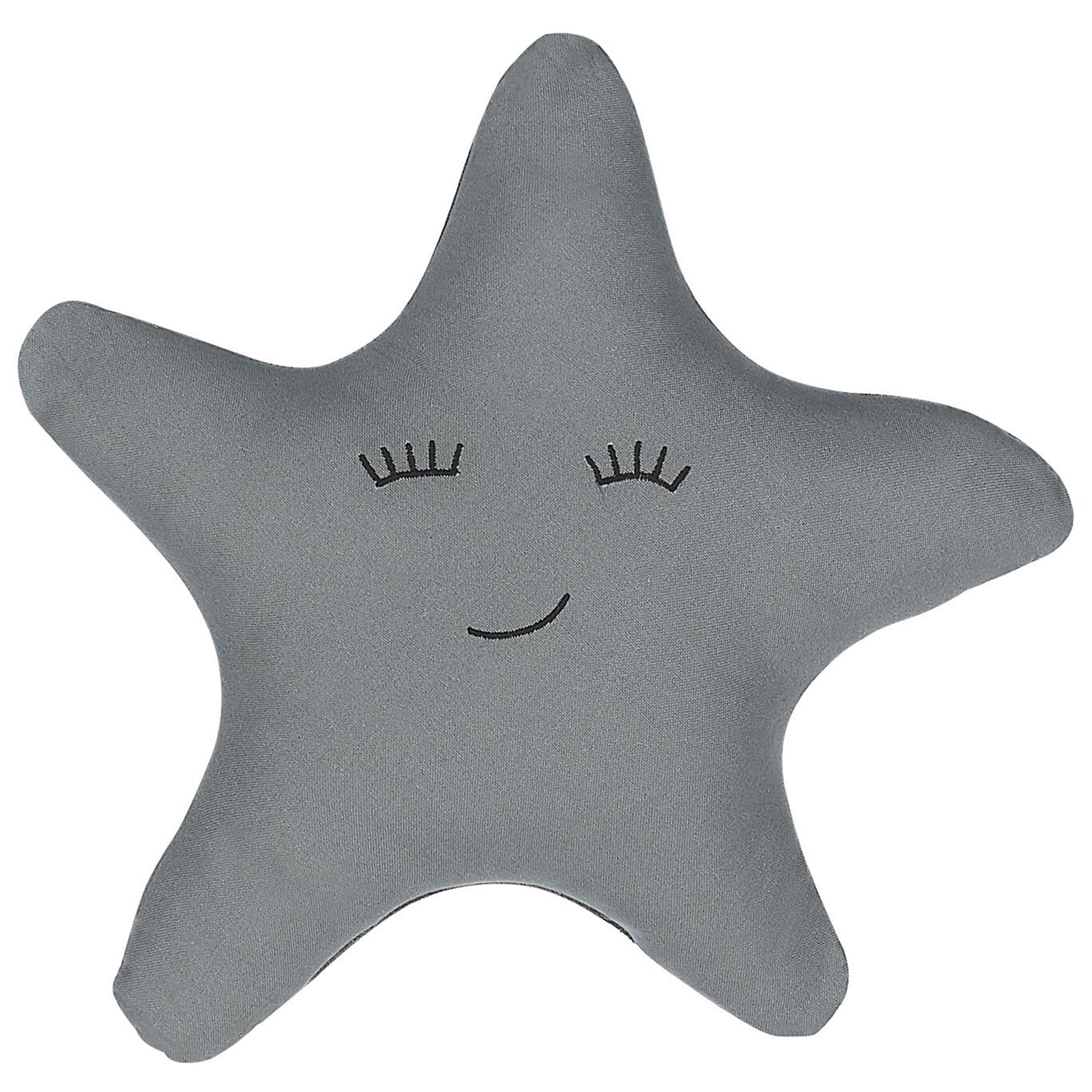 Beliani Kids Cushion Grey Fabric Star Shaped Pillow with Filling Soft Childrens' Toy