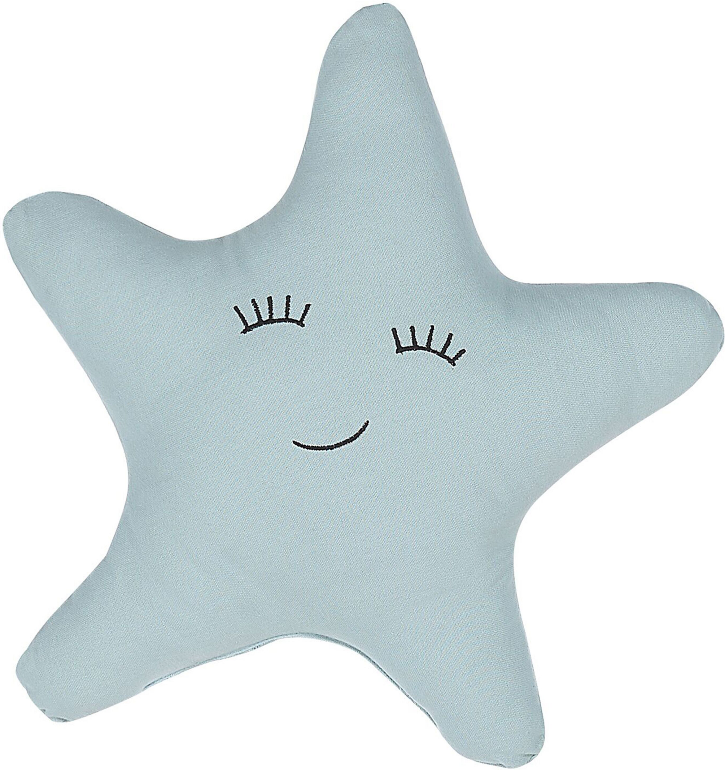 Beliani Kids Cushion Blue Fabric Star Shaped Pillow with Filling Soft Childrens' Toy