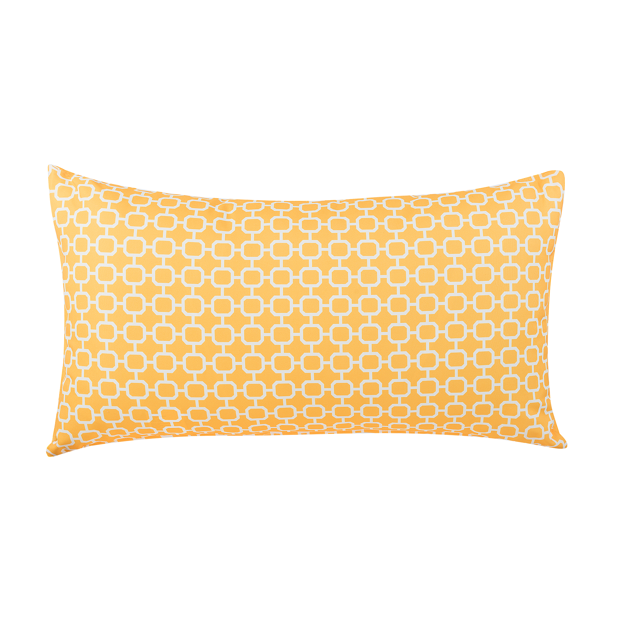 Beliani Patio Cushion Yellow Pattern Fabric 40 x 70 cm Water Resistant Removable Cover