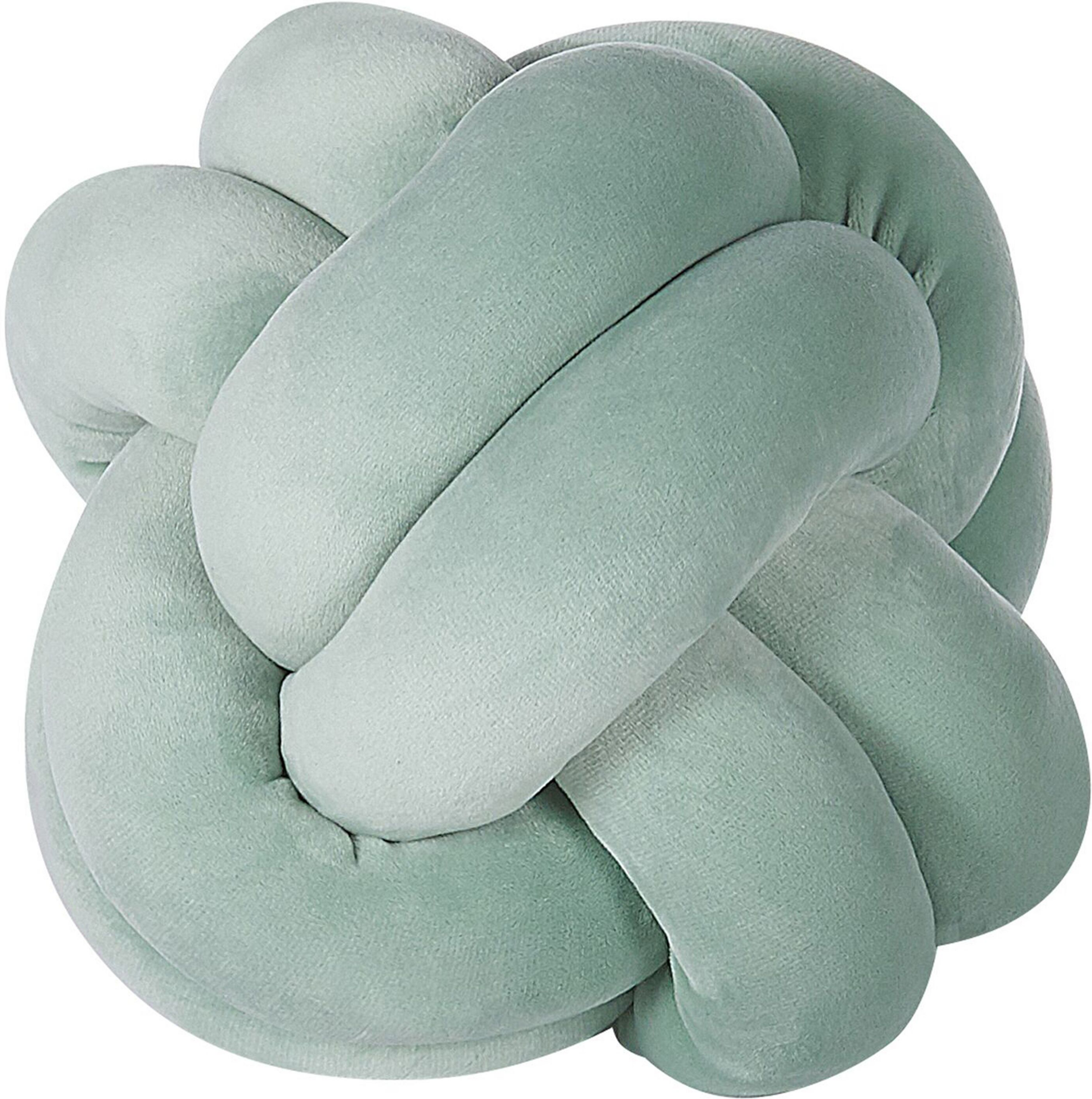 Beliani Decorative Cushion Green Knot Pillow 20 x 20 cm Decor Accessories