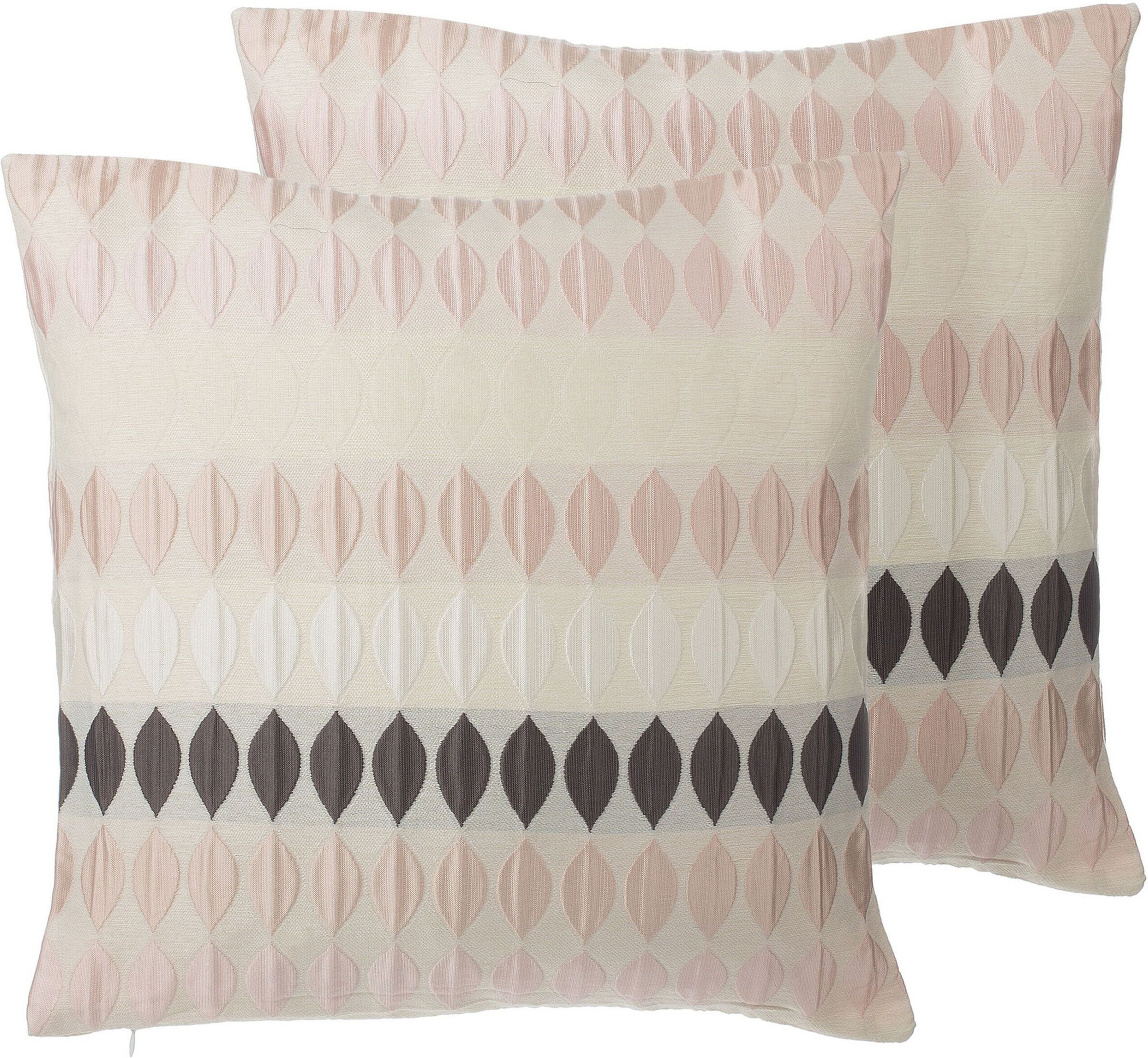 Beliani Set of 2 Decorative Cushions Pink Drop Pattern Geometric 45 x 45 cm Modern Decor Accessories