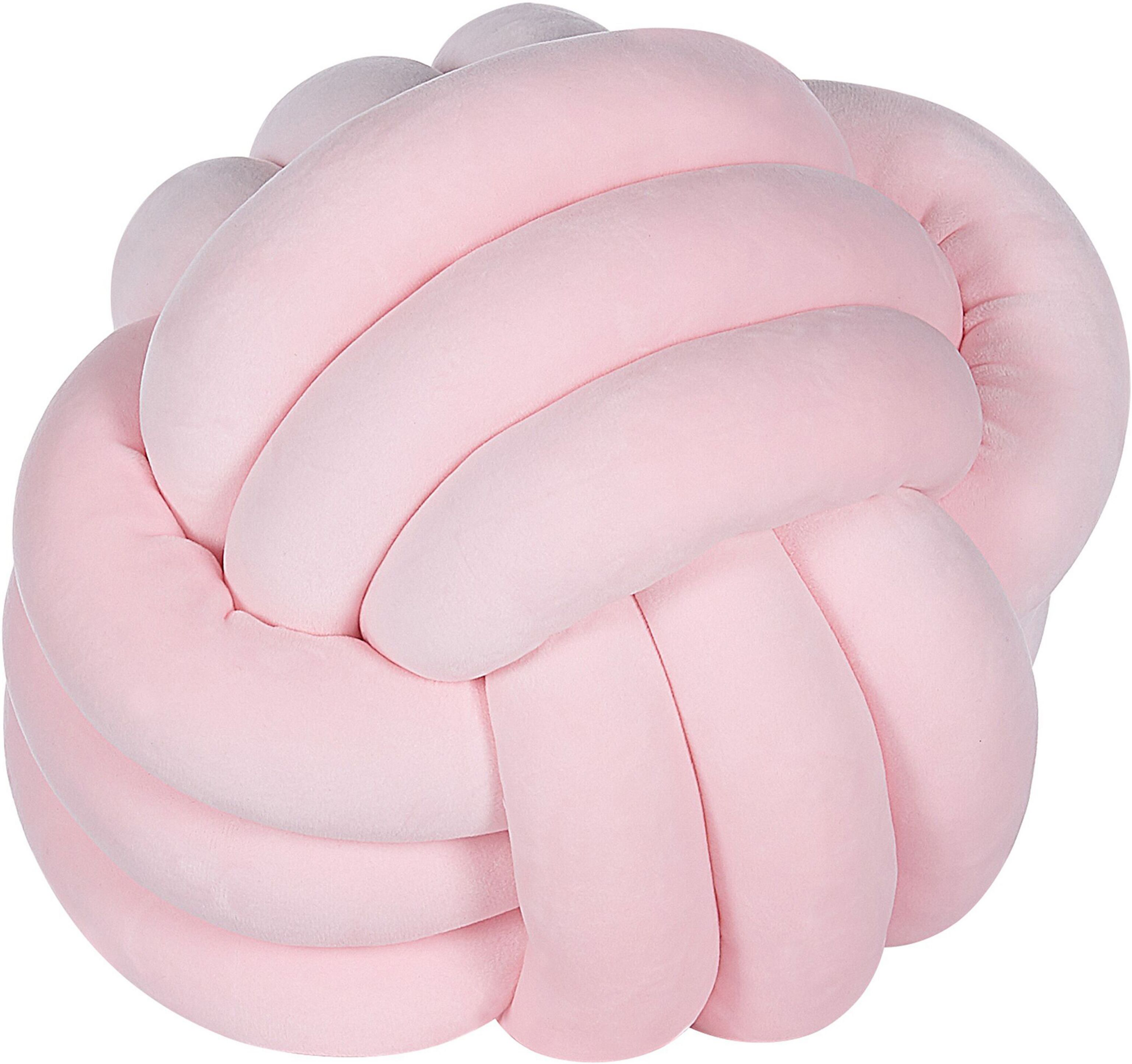 Beliani Decorative Cushion Pink Knot Pillow 30 x 30 cm Decor Accessories