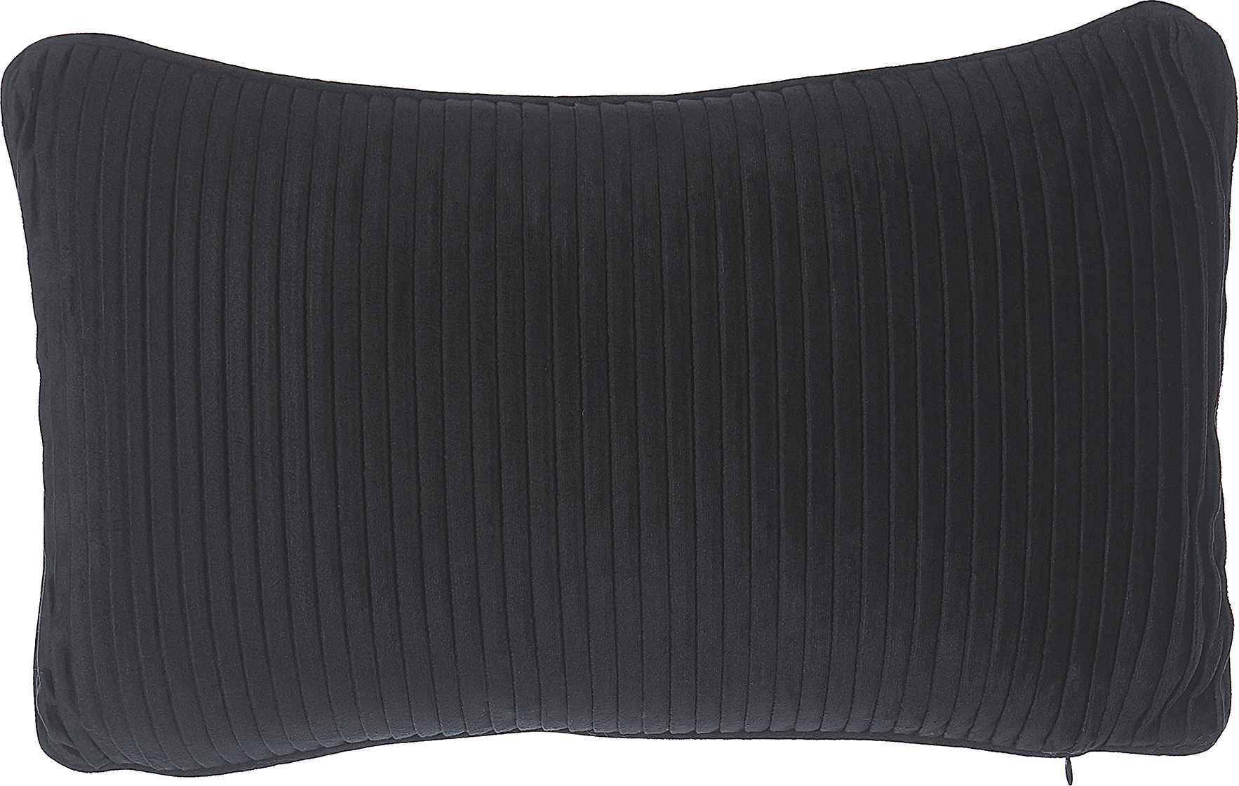 Beliani Decorative Cushion Black Fabric Striped 30 x 50 cm Minimalist Modern Decor Accessories