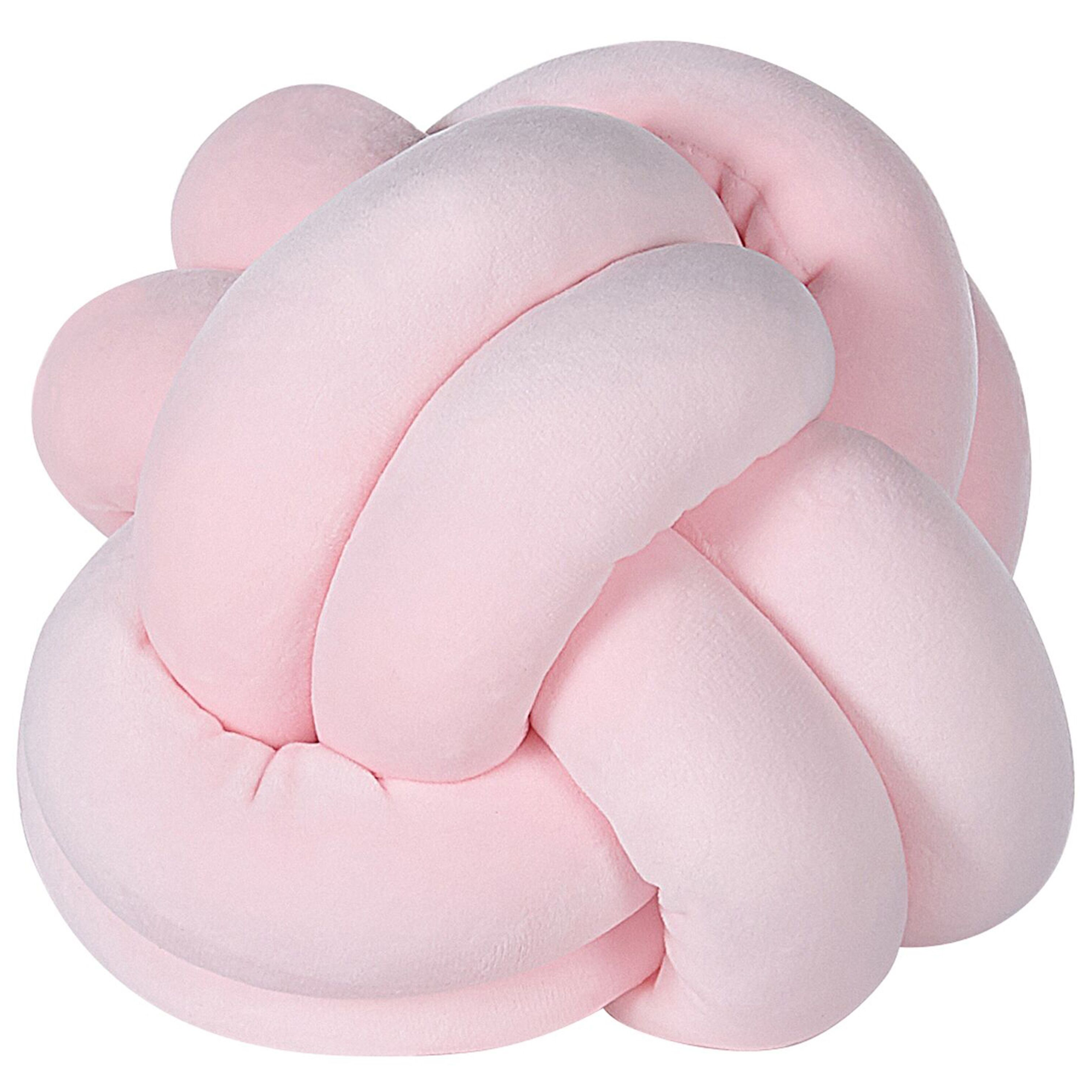 Beliani Decorative Cushion Pink Knot Pillow 20 x 20 cm Decor Accessories
