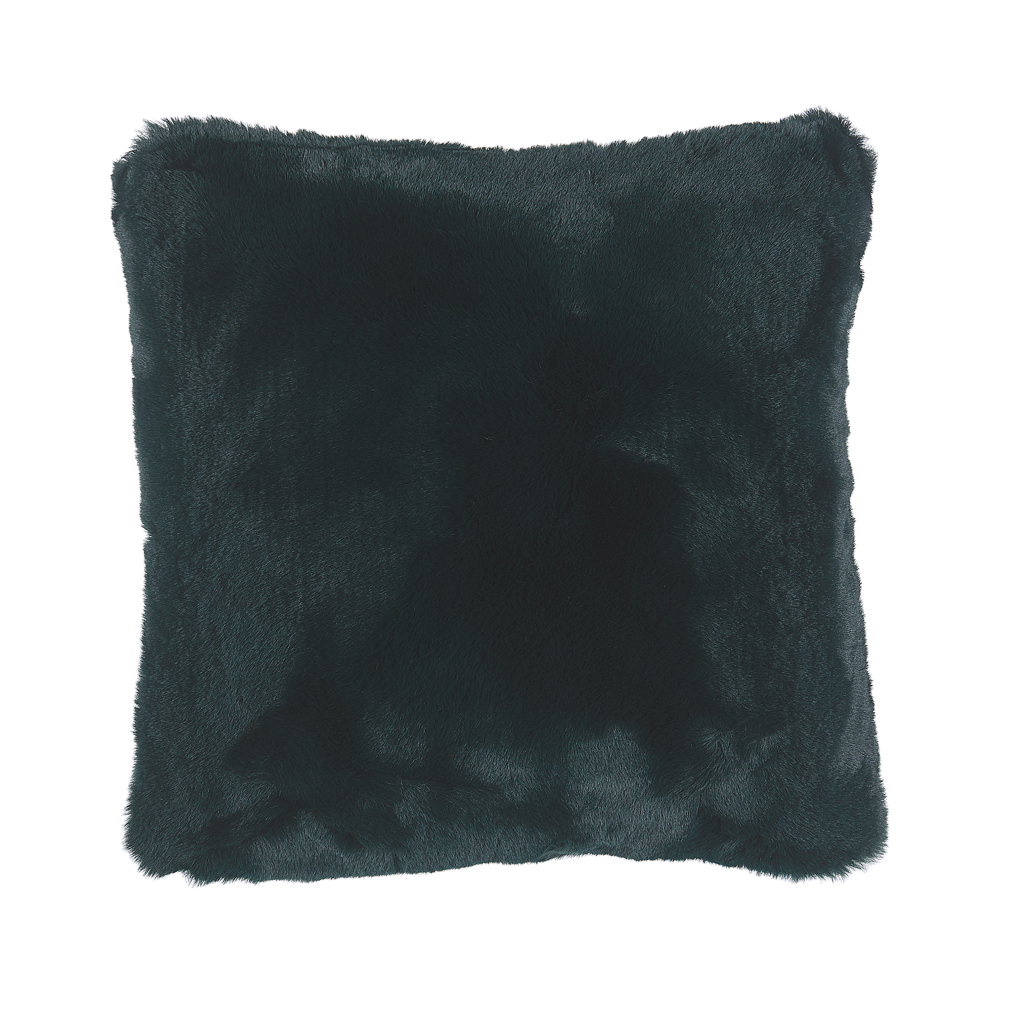 Beliani Decorative Cushion Green Faux Fur Shaggy 42 x 42 cm One Sided Decor Accessories