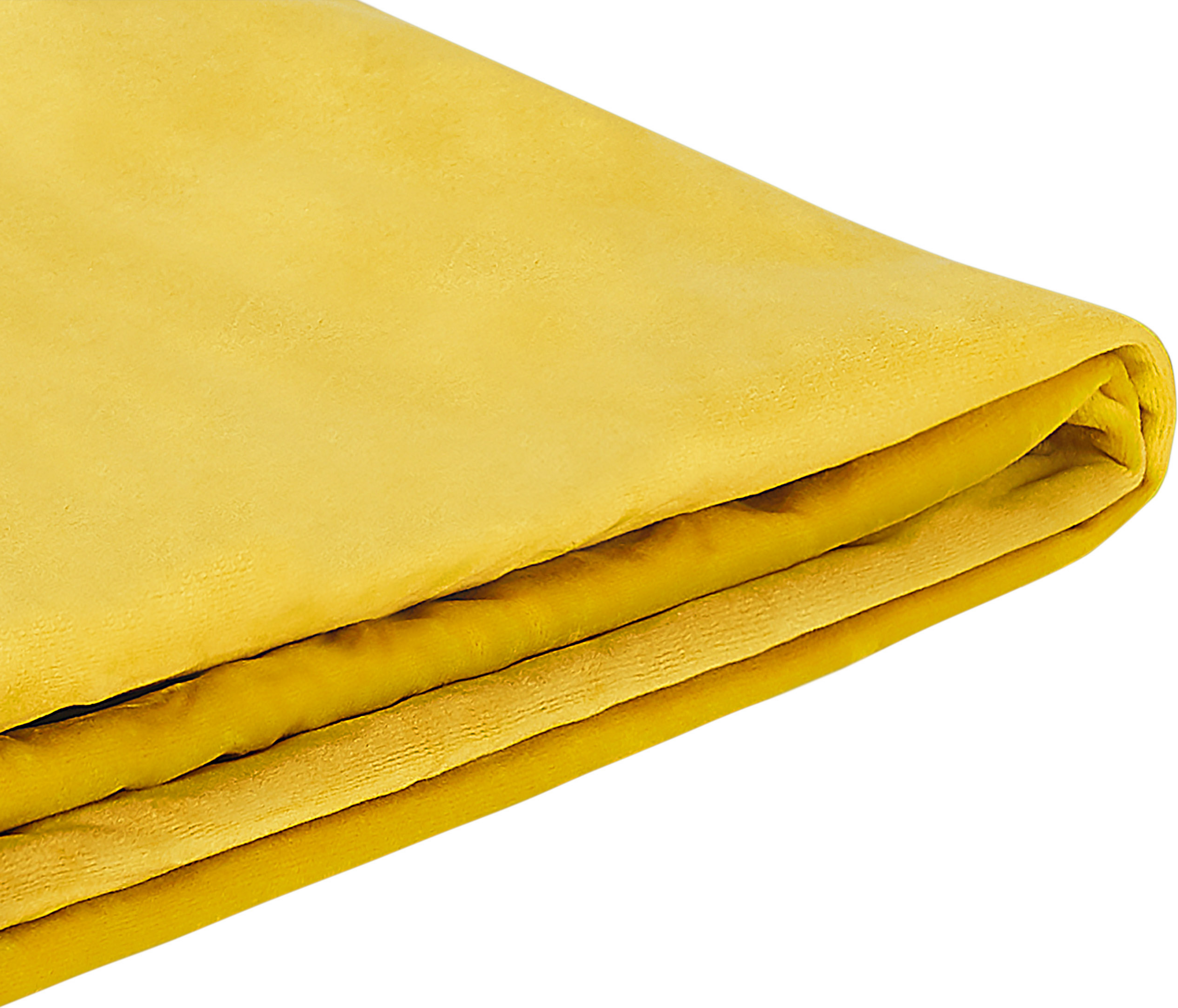 Beliani Bed Frame Cover Yellow Velvet for Bed 180 x 200 cm Removable Washable