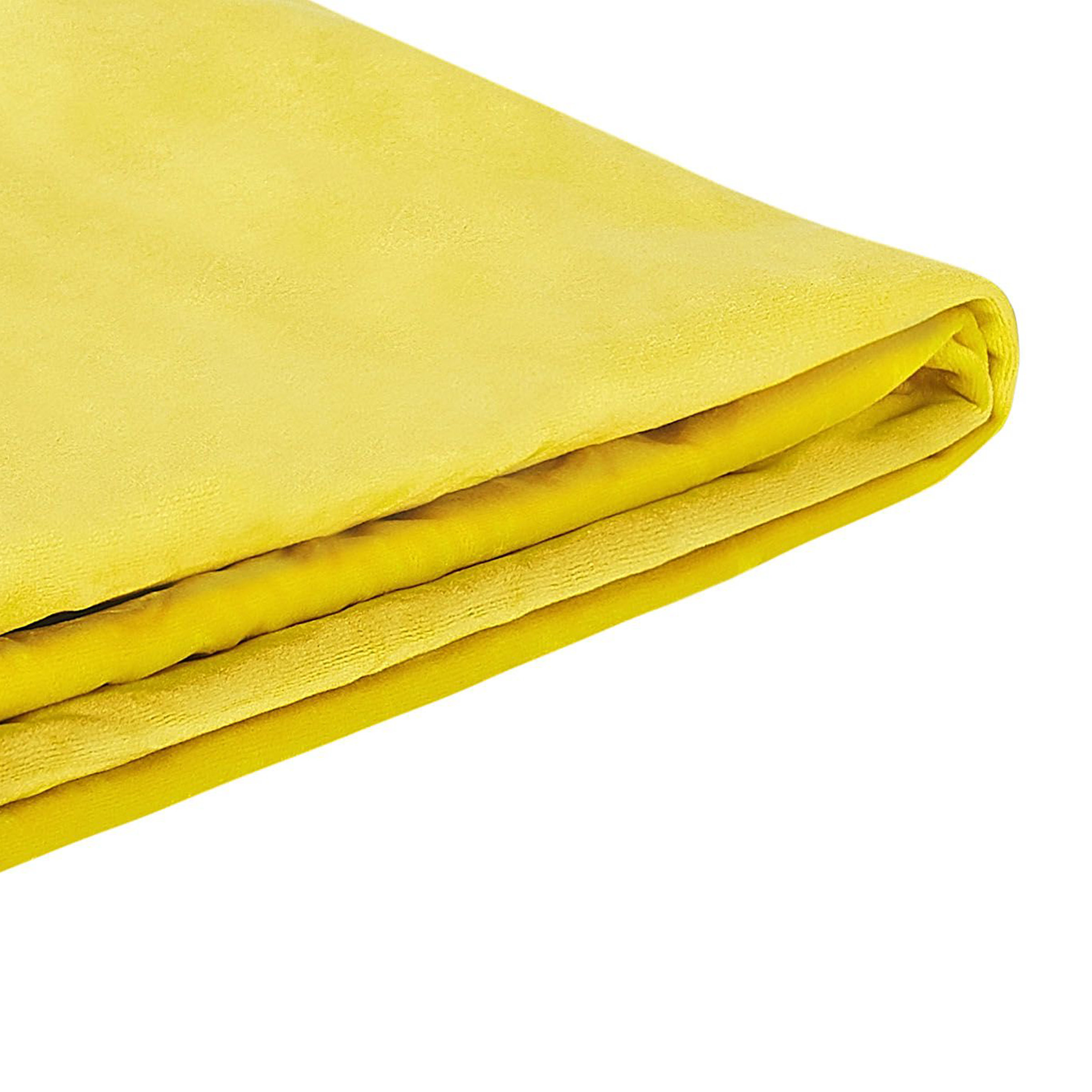 Beliani Bed Frame Cover Yellow Velvet for Bed 160 x 200 cm Removable Washable