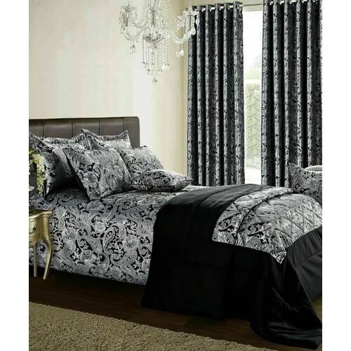 Astoria Grand Camara 180 TC Duvet Cover Set Astoria Grand Colour: Black, Size: Kingsize - 2 Standard Pillowcases  - Size: W250 x L250cm