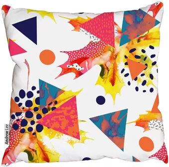 Lee Abstract Autumn Geometric Cushion with Filling Andrew Lee Size: 60 x 60cm  - Size: 61cm H x 41cm W