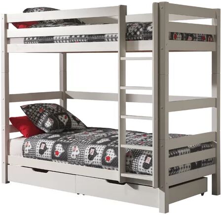 Zoomie Kids Ethridge European Single Bunk Bed with Drawers Zoomie Kids Colour (Bed Frame): White  - Size: 114cm H X 210cm W X 218cm D