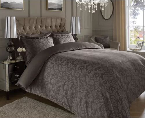 Rosalind Wheeler Bastow 600 TC Jacquard Duvet Cover Set Rosalind Wheeler Size: Double - 2 Pillowcases, Colour: Brown  - Size: Kingsize - 2 Pillowcases