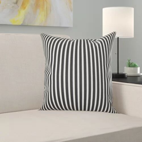 Brayden Studio Fairfield 100% Cotton Cushion Cover Brayden Studio Size: 50 x 50cm, Colour: Black  - Size: 45.72cm H x 66.04cm W x 3.81cm D