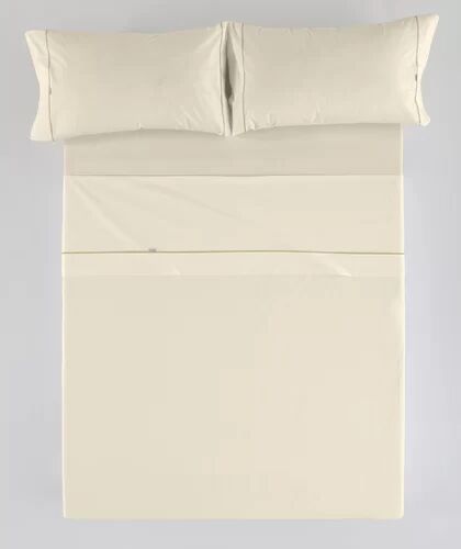 Ebern Designs Debi Cotton Blend Percale Sheet Set Ebern Designs Size: Super King (6'), Colour: Cream  - Size: Emperor (7')