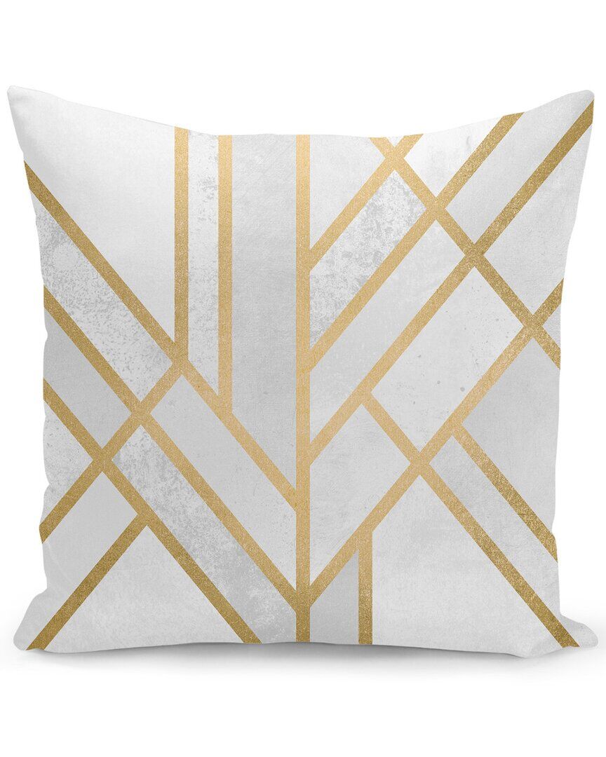 Curioos Art Deco Geometry Pillow White 14in x 14in