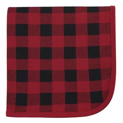 Touched by Nature Baby Organic Cotton Swaddle, Receiving and Multi-purpose Blanket, Buffalo Plaid, One Size, Brt Red