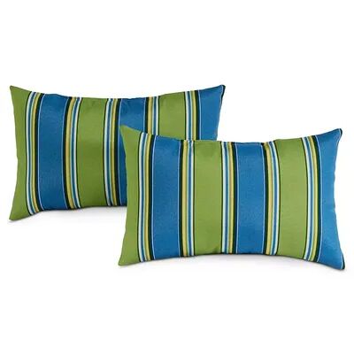 Greendale Home Fashions Outdoor 2-pack Oblong Throw Pillow Set, Lt Green, 19X12