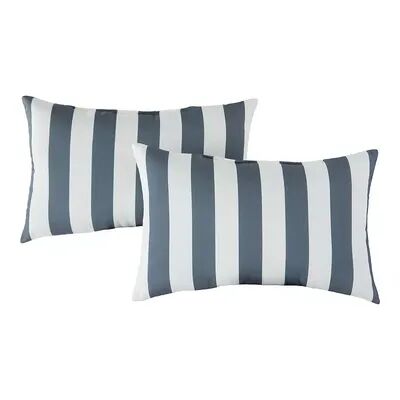 Greendale Home Fashions Outdoor 2-pack Oblong Throw Pillow Set, Grey, 19X12