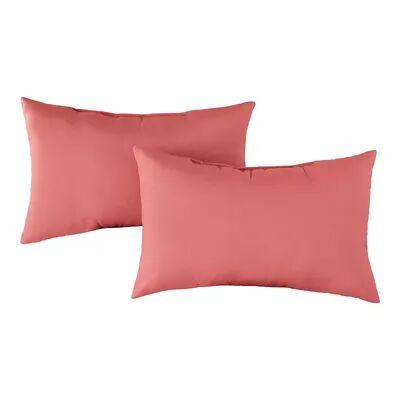Greendale Home Fashions Outdoor 2-pack Oblong Throw Pillow Set, Pink, 19X12
