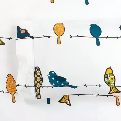 Lush Decor Rowley Birds Soft Sheet Set with Pillowcases, Multicolor, Queen