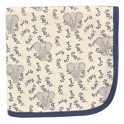 Touched by Nature Baby Boy Organic Cotton Swaddle, Receiving and Multi-purpose Blanket, Blue Elephant, One Size, Brt Blue