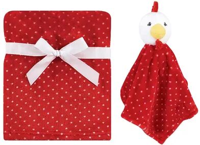 Hudson Baby Unisex Baby Plush Blanket with Security Blanket, Chicken, One Size, Brt Red