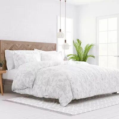 Home Collection Premium Ultra Pattern Duvet Cover Set, Grey, King