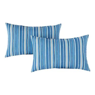 Greendale Home Fashions Outdoor 2-pack Oblong Throw Pillow Set, Multicolor, 19X12