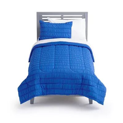 The Big One Seersucker Stripe Comforter Set and Shams, Blue, Twin