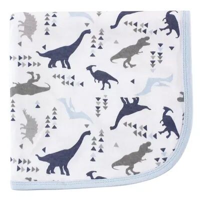 Touched by Nature Baby Boy Organic Cotton Swaddle, Receiving and Multi-purpose Blanket, Dino, One Size, Brt Blue