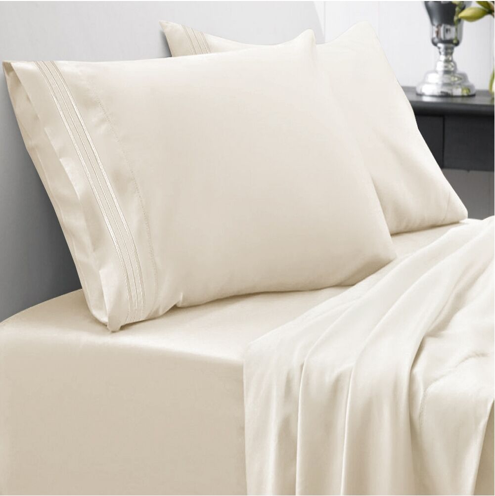 Sweet Home Collection Microfiber Queen 4-Pc Sheet Set - Ivory