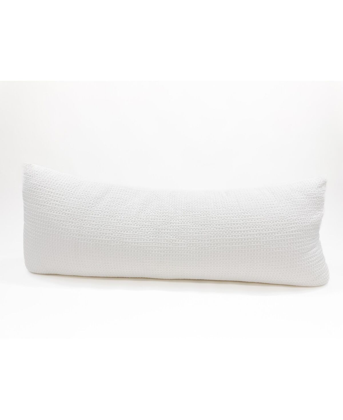 Anaya Home Body Pillow 20x54 Down Alternative White Cotton Waffle Weave - White