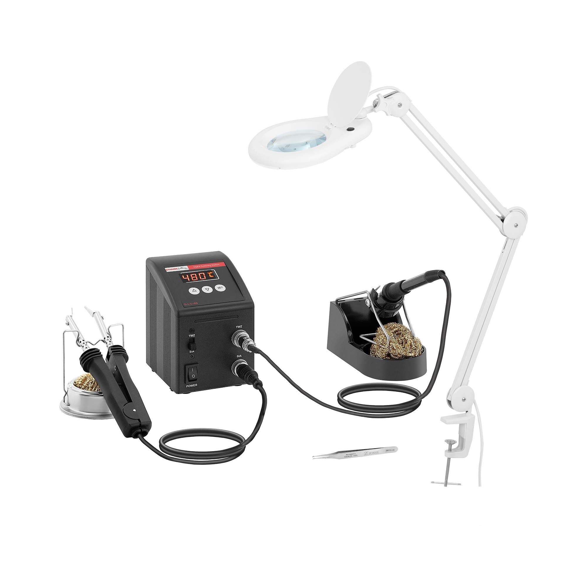 Stamos Soldering Station de soudage numérique - CMS - 80 W - LED S-LS-48