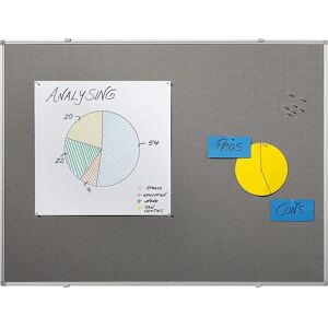 eurokraft basic Pinnboard, Stoffbezug, grau, BxH 900 x 600 mm