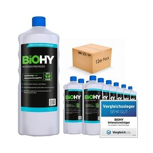 BiOHY Intensivreiniger Universal (12x1l Flasche)   Hochleistungs-INDUSTRIEREINIGER   Grundreiniger ideal für Hochdruckreiniger, schaumarm