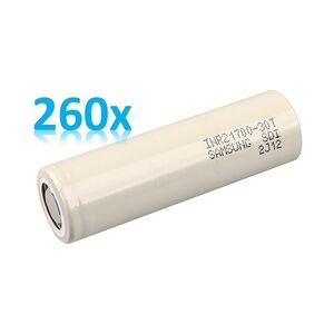 260x Samsung INR21700-30T 3,6V 3000mAh 35A Li-Ion-Akku