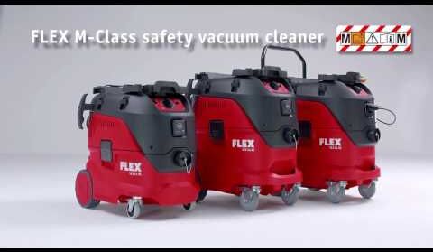 Flex-tools VCE 33 M AC Sicherheitssauger mit automatischer Filterabreinigung 30 l Klasse M + Reinigungsset in L-Boxx + 5 Filtersäcke