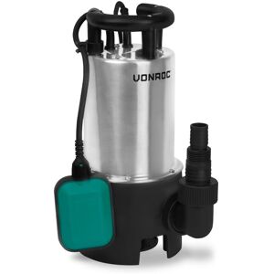 VONROC Dykpumpe - pumpe - 1100W - 20000 l/h - Rustfrit stål   Til snavset og rent vand