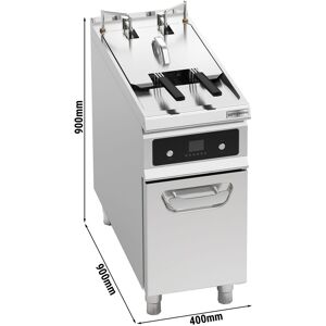 GGM Gastro - Friteuse electrique - 22 litres - 22 kW - avec elevation automatique du panier & Systeme de filtration d'huile Acier inoxydable